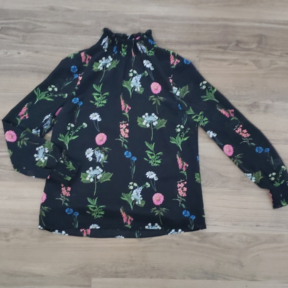 Ted Baker Black Floral Blouse